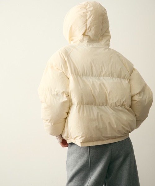 Trish（トリッシュ）の「フードパフィーショートジャケット（ダウンジャケット/コート・レディース・ブラック/ホワイト/ブラウン・FREE）」の19枚目の写真