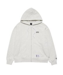 HUF ARCH LOGO HOODIE ZIP UP [MELANGE GREY]