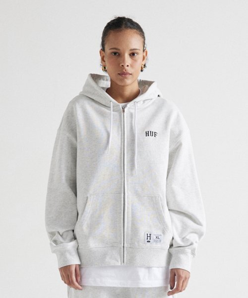 HUF（ハフ）の「HUF ARCH LOGO HOODIE ZIP UP [MELANGE GREY]（パーカー・レディース・その他・MEDIUM/LARGE/XX-LARGE）」の8枚目の写真