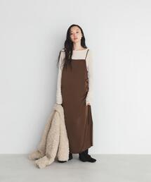 KBF | ドロストサテンキャミワンピース(ワンピース)