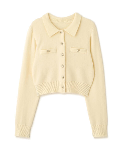 FREE'S MART（フリーズマート）の「◆金ボタン前あきポロニット（ニット/セーター・レディース・グレー/ネイビー/ホワイト/ブラウン/ライトグリーン/イエロー・FREE）」の20枚目の写真