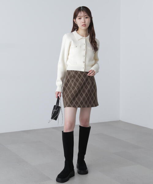 FREE'S MART（フリーズマート）の「◆金ボタン前あきポロニット（ニット/セーター・レディース・グレー/ネイビー/ホワイト/ブラウン/ライトグリーン・FREE）」の13枚目の写真