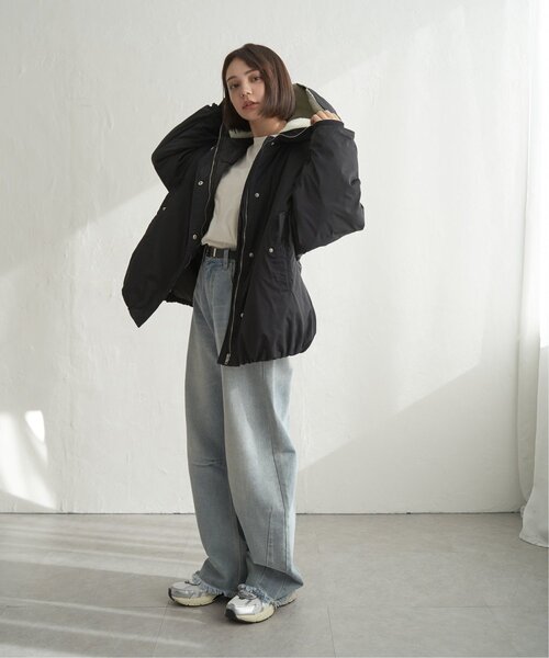 notch.(ノッチ)の「フードボアバルーンブルゾン(ブルゾン・レディース・ブラック/カーキ・M)」の3枚目の写真