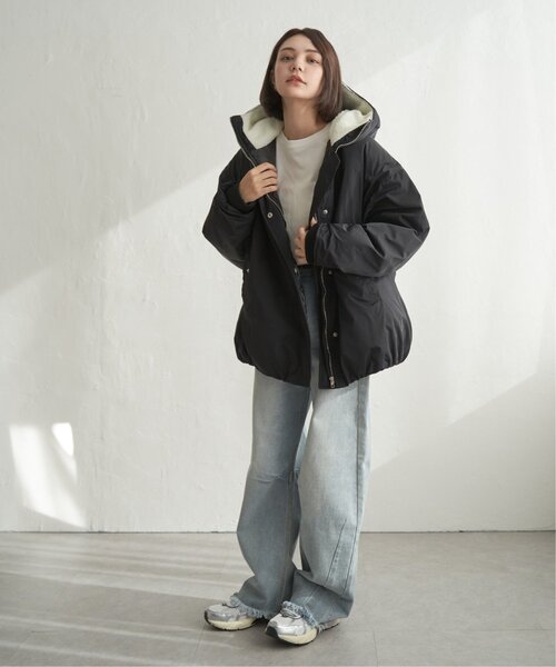 notch.(ノッチ)の「フードボアバルーンブルゾン(ブルゾン・レディース・ブラック/カーキ・M)」の4枚目の写真