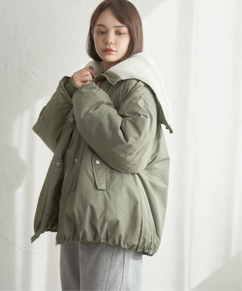 notch.(ノッチ)の「フードボアバルーンブルゾン(ブルゾン・レディース・ブラック/カーキ・M)」の13枚目の写真