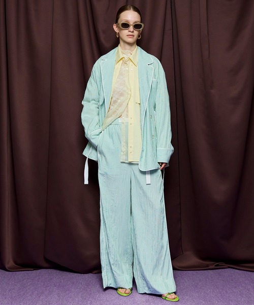 MAISON SPECIAL（メゾンスペシャル）の「Belted Pajama Pants/ベルテッドパジャマパンツ（その他パンツ・レディース・グリーン/ブルー/ブラック・38/36）」の4枚目の写真