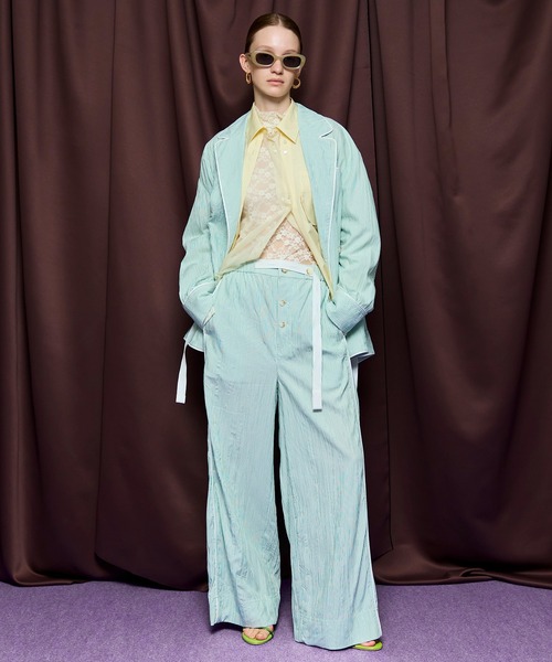 MAISON SPECIAL（メゾンスペシャル）の「Belted Pajama Pants/ベルテッドパジャマパンツ（その他パンツ・レディース・グリーン/ブルー/ブラック・38/36）」の6枚目の写真