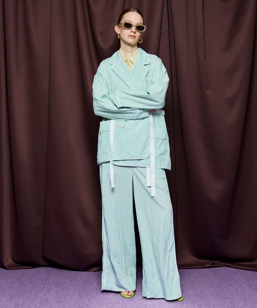 MAISON SPECIAL（メゾンスペシャル）の「Belted Pajama Pants/ベルテッドパジャマパンツ（その他パンツ・レディース・グリーン/ブルー/ブラック・38/36）」の7枚目の写真