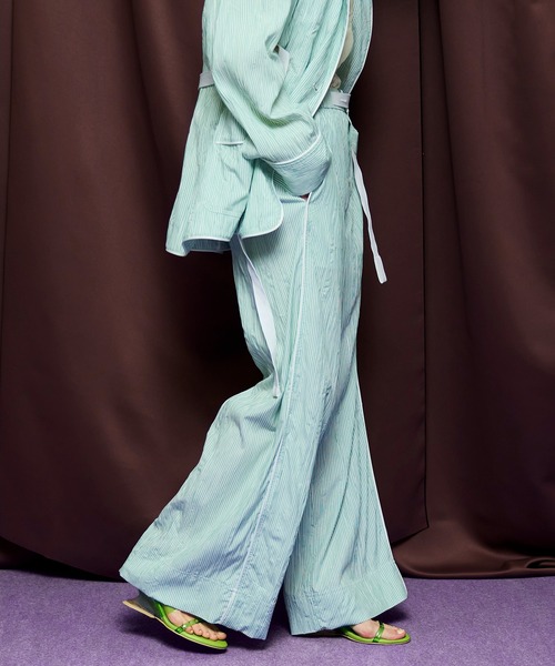 MAISON SPECIAL（メゾンスペシャル）の「Belted Pajama Pants/ベルテッドパジャマパンツ（その他パンツ・レディース・グリーン/ブルー/ブラック・38/36）」の9枚目の写真