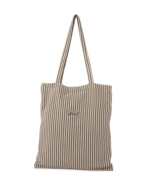 GLOBAL WORK（グローバルワーク）の「タオルストライプトート/600114（トートバッグ・レディース・グリーン系その他/グレー系その他/ホワイト×ブラック/ブラック×ベージュ/ブラック×ホワイト・FREE）」の4枚目の写真