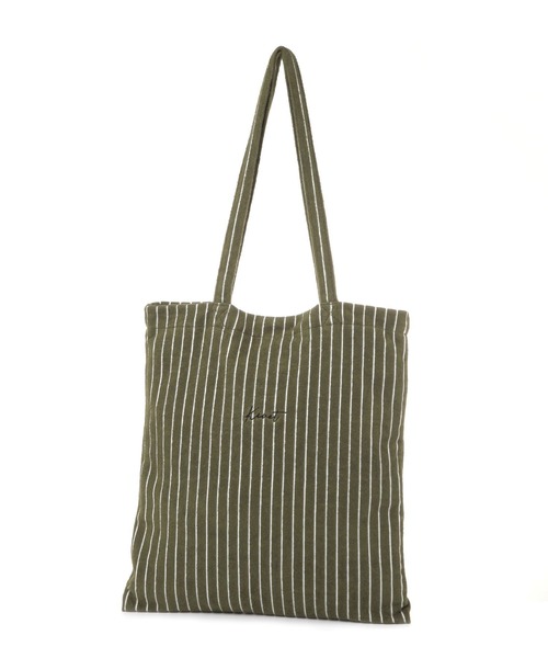 GLOBAL WORK（グローバルワーク）の「タオルストライプトート/600114（トートバッグ・レディース・グリーン系その他/グレー系その他/ホワイト×ブラック/ブラック×ベージュ/ブラック×ホワイト・FREE）」の3枚目の写真