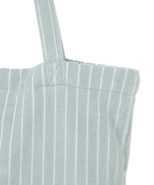 GLOBAL WORK（グローバルワーク）の「タオルストライプトート/600114（トートバッグ・レディース・グリーン系その他/グレー系その他/ホワイト×ブラック/ブラック×ベージュ/ブラック×ホワイト・FREE）」の8枚目の写真