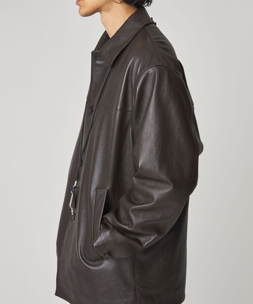 Steven Alan（スティーブンアラン）の「＜Steven Alan＞ シボ シープレザー カーコート（カバーオール・メンズ・ダークブラウン・S/M/L）」の4枚目の写真