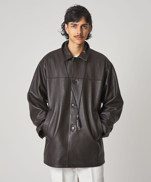 Steven Alan（スティーブンアラン）の「＜Steven Alan＞ シボ シープレザー カーコート（カバーオール・メンズ・ダークブラウン・S/M/L）」の7枚目の写真