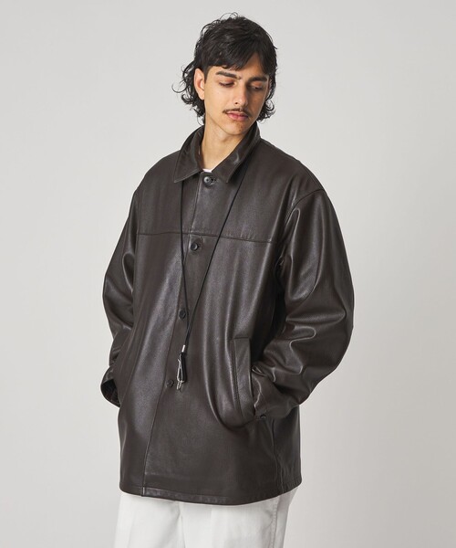 Steven Alan（スティーブンアラン）の「＜Steven Alan＞ シボ シープレザー カーコート（カバーオール・メンズ・ダークブラウン・S/M/L）」の8枚目の写真