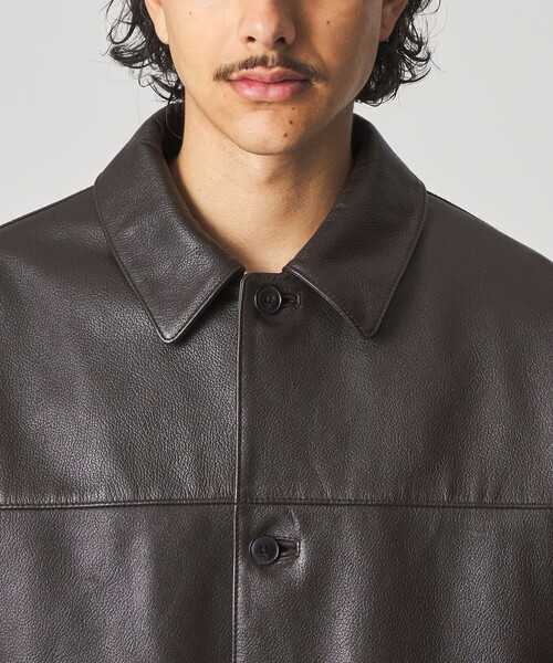 Steven Alan＞ シボ シープレザー カーコート（カバーオール）｜Steven