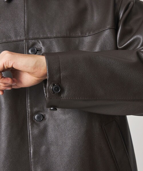 Steven Alan（スティーブンアラン）の「＜Steven Alan＞ シボ シープレザー カーコート（カバーオール・メンズ・ダークブラウン・S/M/L）」の14枚目の写真