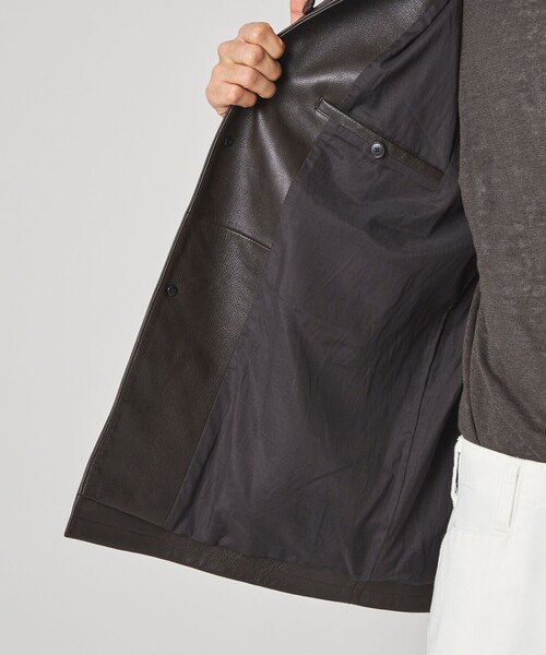 Steven Alan（スティーブンアラン）の「＜Steven Alan＞ シボ シープレザー カーコート（カバーオール・メンズ・ダークブラウン・S/M/L）」の18枚目の写真