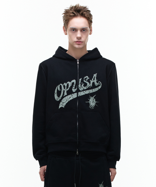 OPUS 0012(オーパス0012)の「Op. 07 BREED-BLACK HOOD-ZIP BLACK(パーカー・レディース・その他・SMALL/MEDIUM/LARGE)」の1枚目の写真