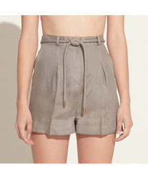 Alexis Gray High-rise Linen Shorts