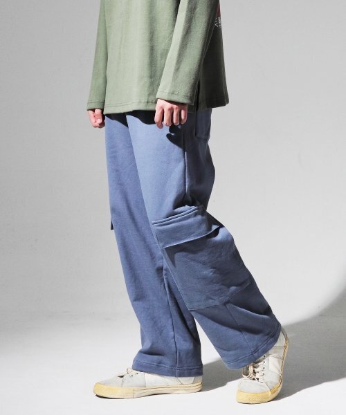 CODE I'M(�R�[�h�A�C�G��)��Heavyweight Wide Fit Cargo Pants Blue(�X�E�F�b�g�p���c)