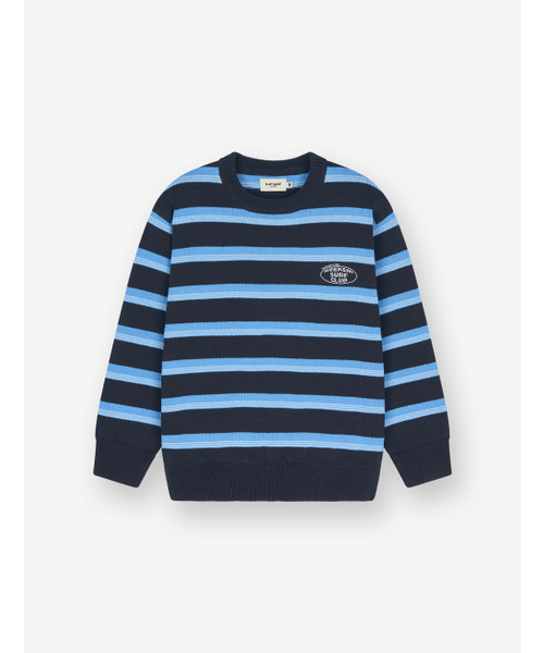 FLATWAVE IN SEOUL(フラットウェーブインソウル)の「Aav Stripe Vintage Cotton Round Knit Navy(ニット/セーター・メンズ・その他・MEDIUM/LARGE)」の7枚目の写真