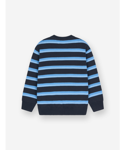 FLATWAVE IN SEOUL(フラットウェーブインソウル)の「Aav Stripe Vintage Cotton Round Knit Navy(ニット/セーター・メンズ・その他・MEDIUM/LARGE)」の8枚目の写真