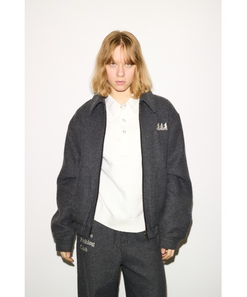 THROW by SLY(スローバイスライ)の「THROW Chaos Fishing Club ZIP BZ カオスフィッシングクラブ ジップブルゾン 秋服 冬服(ブルゾン・レディース・杢グレー/ネイビー・FREE)」の3枚目の写真