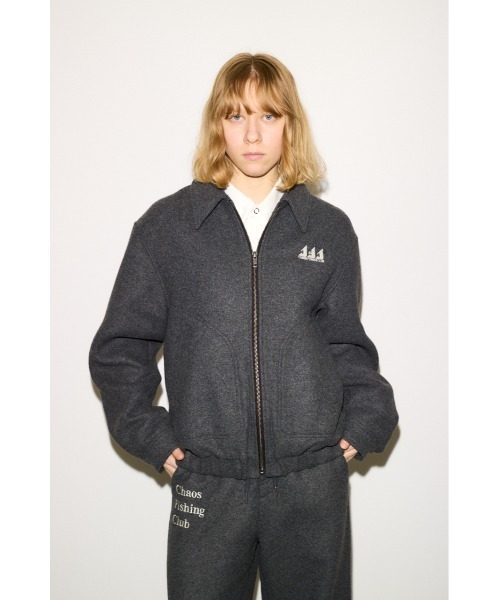 THROW by SLY(スローバイスライ)の「THROW Chaos Fishing Club ZIP BZ カオスフィッシングクラブ ジップブルゾン 秋服 冬服(ブルゾン・レディース・杢グレー/ネイビー・FREE)」の8枚目の写真