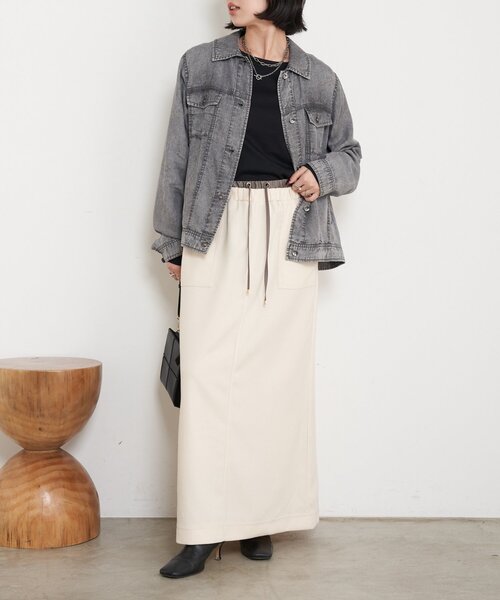 Jena espace merveilleux（ジェナ　エスパスメルヴェイユ）の「【やわらかく羽織るデニム】テンセルデニムステンジャケット（デニムジャケット・レディース・グレー/サックスブルー/ブルー・FREE）」の10枚目の写真