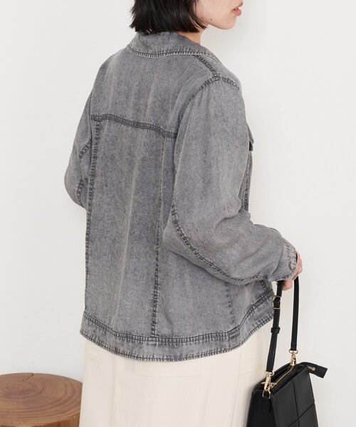 Jena espace merveilleux（ジェナ　エスパスメルヴェイユ）の「【やわらかく羽織るデニム】テンセルデニムステンジャケット（デニムジャケット・レディース・グレー/サックスブルー/ブルー・FREE）」の17枚目の写真