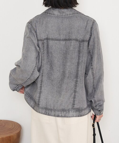 Jena espace merveilleux（ジェナ　エスパスメルヴェイユ）の「【やわらかく羽織るデニム】テンセルデニムステンジャケット（デニムジャケット・レディース・グレー/サックスブルー/ブルー・FREE）」の18枚目の写真