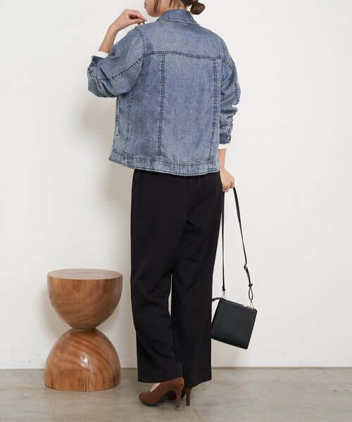 Jena espace merveilleux（ジェナ　エスパスメルヴェイユ）の「【やわらかく羽織るデニム】テンセルデニムステンジャケット（デニムジャケット・レディース・グレー/サックスブルー/ブルー・FREE）」の21枚目の写真