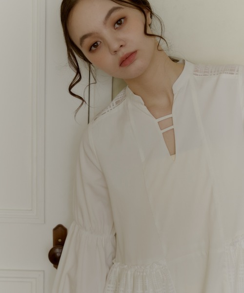 OLUN(オルン)の「docking layered onepiece/ドッキングレイヤードワンピース(ワンピース・レディース・ブラック/アイボリー・SMALL/X-SMALL/FREE)」の15枚目の写真