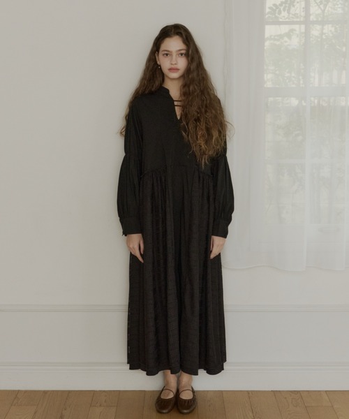 OLUN(オルン)の「docking layered onepiece/ドッキングレイヤードワンピース(ワンピース・レディース・ブラック/アイボリー・SMALL/X-SMALL/FREE)」の21枚目の写真