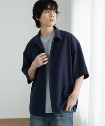 ハイツイステッドツイル サイドスリット レギュラーカラー 半袖シャツ/速乾&UVカット&イージーケア【セットアップ対応】