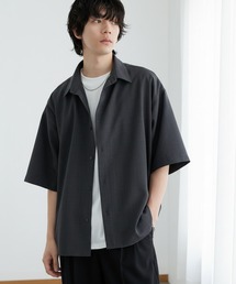 MONO-MART | ハイツイステッドツイル サイドスリット レギュラーカラー 半袖シャツ/速乾＆UVカット＆イージーケア【セットアップ対応】(シャツ/ブラウス)