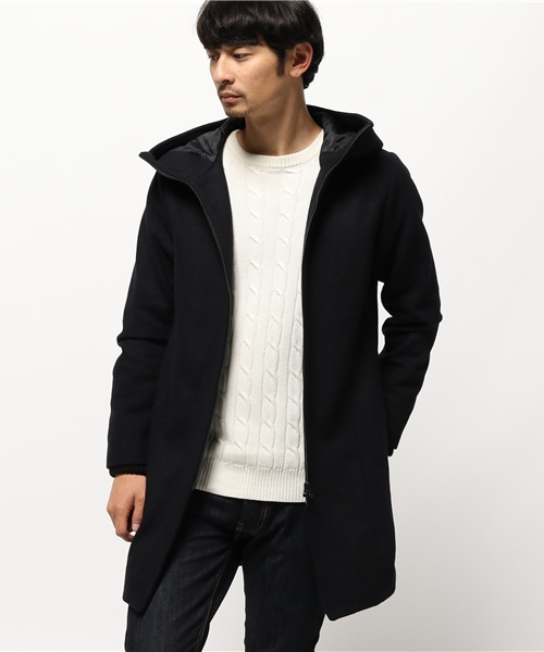 OUTLET（アウトレット）の「【Ciaopanic】メルトンスタンドフードコート（その他アウター・メンズ・ネイビー/ブラウン・MEDIUM/LARGE）」の12枚目の写真