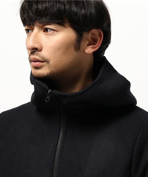 OUTLET（アウトレット）の「【Ciaopanic】メルトンスタンドフードコート（その他アウター・メンズ・ネイビー/ブラウン・MEDIUM/LARGE）」の4枚目の写真