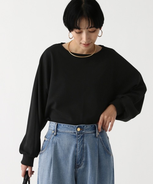 Elura(エルーラ)の「サマ見えリラクシープルオーバー/645456(Tシャツ/カットソー・レディース・オフホワイト/ブラック/ダークブラウン・FREE)」の2枚目の写真