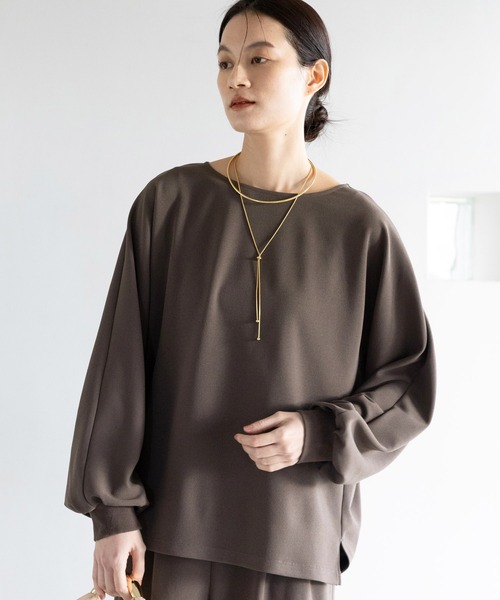 Elura(エルーラ)の「サマ見えリラクシープルオーバー/645456(Tシャツ/カットソー・レディース・オフホワイト/ブラック/ダークブラウン・FREE)」の8枚目の写真