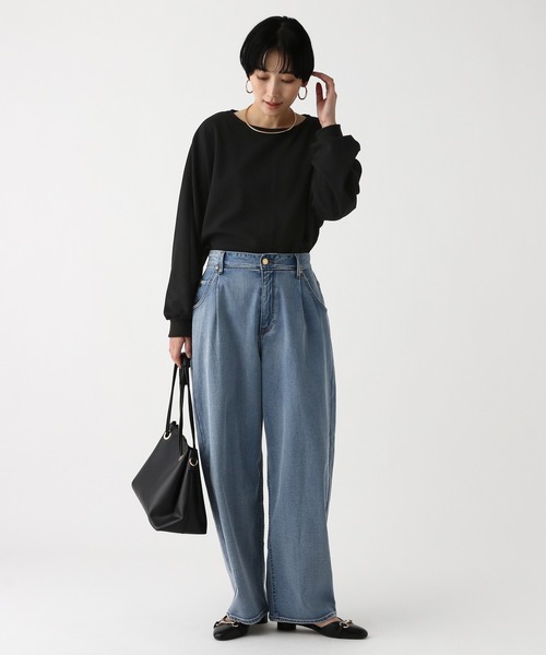 Elura(エルーラ)の「サマ見えリラクシープルオーバー/645456(Tシャツ/カットソー・レディース・オフホワイト/ブラック/ダークブラウン・FREE)」の18枚目の写真