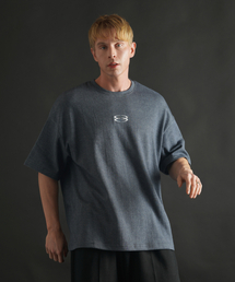 スーパーロゴオーバーサイズ半袖Tシャツ - ブルーグレー