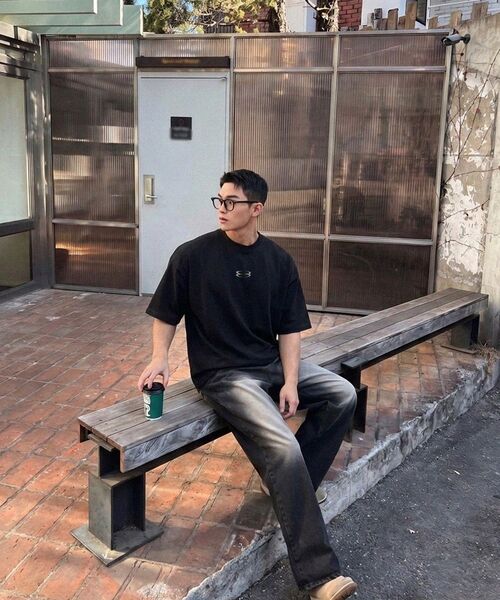 PHERMENON(フェルメノン)の「スーパーロゴオーバーサイズ半袖Tシャツ - ブルーグレー(Tシャツ/カットソー・メンズ・その他・1/2)」の7枚目の写真