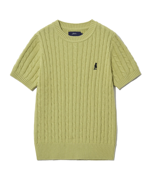 YALE(イェール)の「ウィメンズヘリテージダンケーブル半袖ラウンドニットヴィンテージイエロー(Tシャツ/カットソー・レディース・その他・S/M/L)」の3枚目の写真