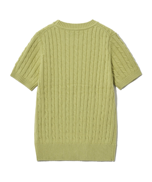 YALE(イェール)の「ウィメンズヘリテージダンケーブル半袖ラウンドニットヴィンテージイエロー(Tシャツ/カットソー・レディース・その他・S/M/L)」の4枚目の写真