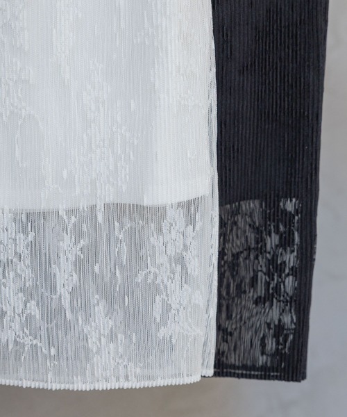 A part by(アパートバイ)の「レースプリーツイージースカート(スカート・レディース・アイボリー/ブラック・FREE/SMALL)」の22枚目の写真