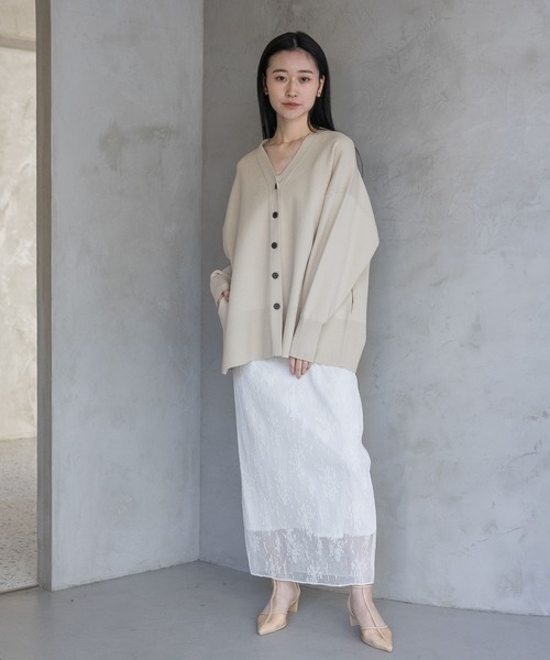 A part by(アパートバイ)の「レースプリーツイージースカート(スカート・レディース・アイボリー/ブラック・FREE/SMALL)」の3枚目の写真