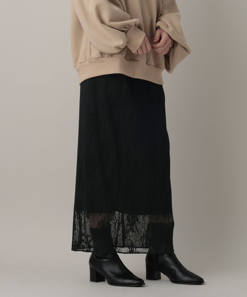 A part by(アパートバイ)の「レースプリーツイージースカート(スカート・レディース・アイボリー/ブラック・FREE/SMALL)」の15枚目の写真