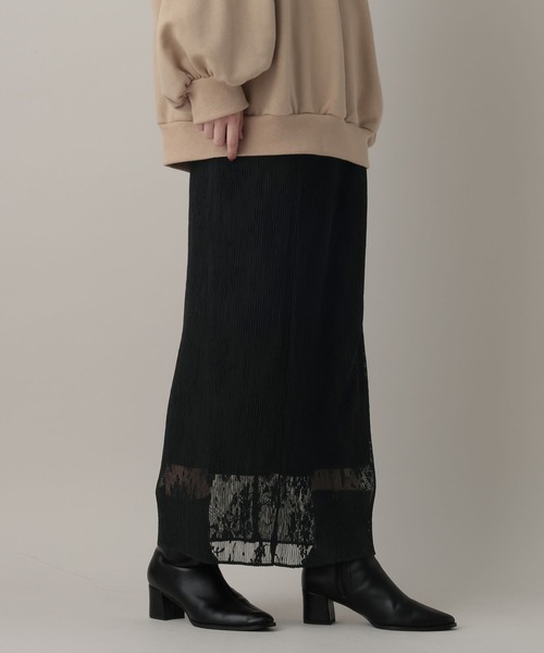 A part by(アパートバイ)の「レースプリーツイージースカート(スカート・レディース・アイボリー/ブラック・FREE/SMALL)」の16枚目の写真